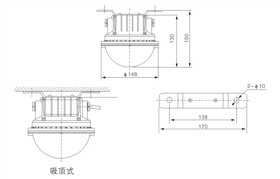 BFC8183防爆固態安全照明燈尺寸圖